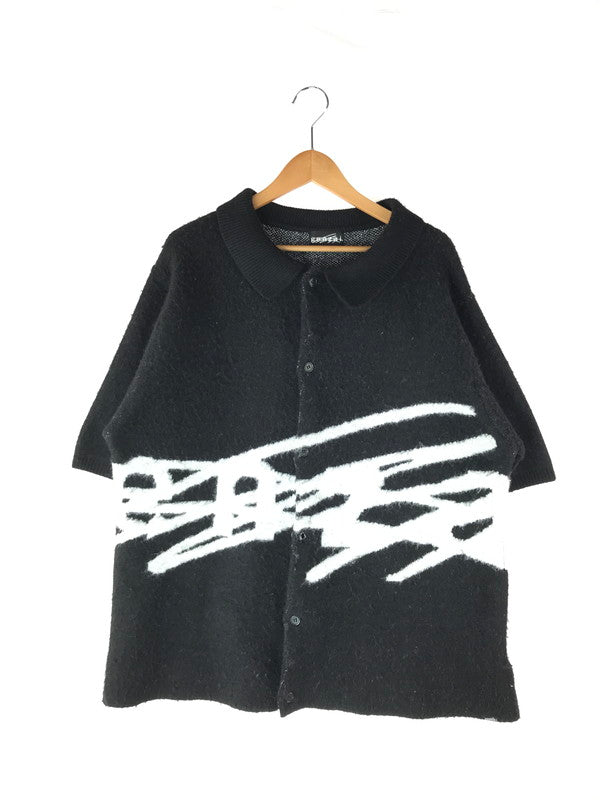 【中古品】【メンズ】  GENZAI ゲンザイ GZ1228 BIG LOGO SS KNIT SHIRT ビッグロゴショートスリーブ ニットシャツ トップス 142-240702-SS-4-tag サイズ：XL カラー：ブラック 万代Net店