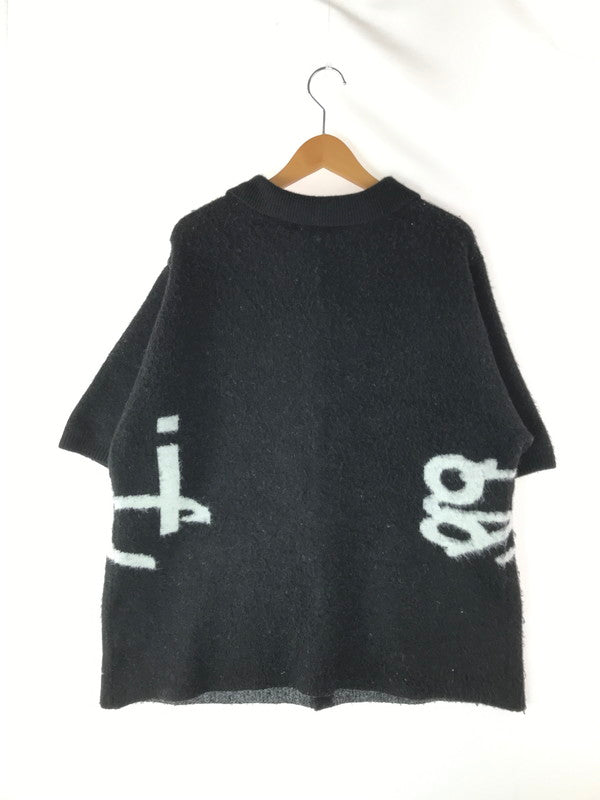 【中古品】【メンズ】  GENZAI ゲンザイ GZ1228 BIG LOGO SS KNIT SHIRT ビッグロゴショートスリーブ ニットシャツ トップス 142-240702-SS-4-tag サイズ：XL カラー：ブラック 万代Net店