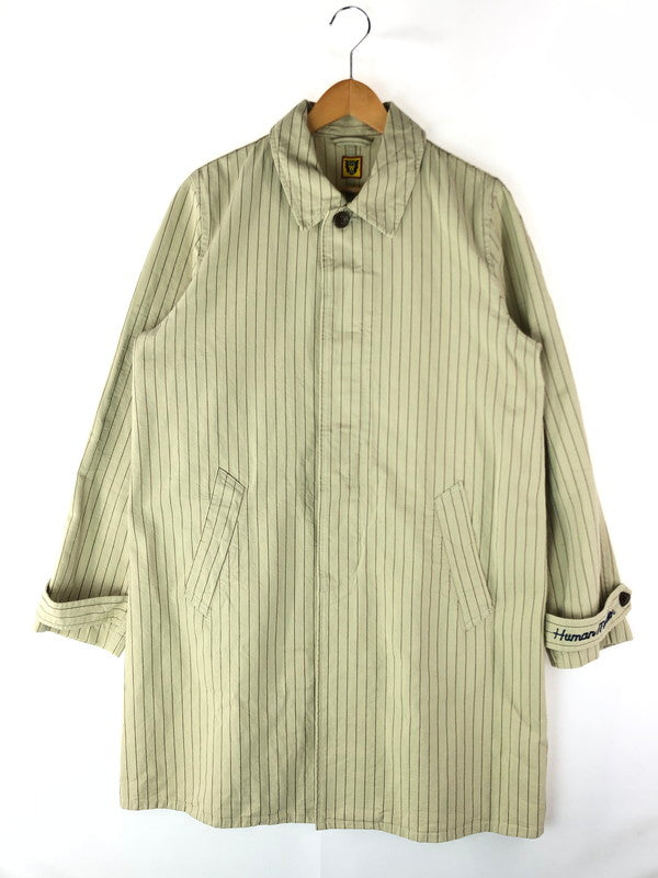 【中古品】【メンズ】 HUMAN MADE ヒューマンメード STRIPE BALMACAAN COAT ストライプ バルマカーンコート アウター 142-240627-mo-4-tag サイズ：M カラー：ベージュ 万代Net店