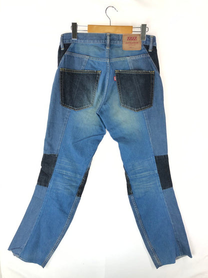 【中古品】【メンズ】 ANREALAGE アンリアレイジ ANSEASON アンシーズン 切り替え ボタンフライ デニムパンツ ボトムス 151-240701-yk-6-tag サイズ：46 カラー：インディゴ 万代Net店