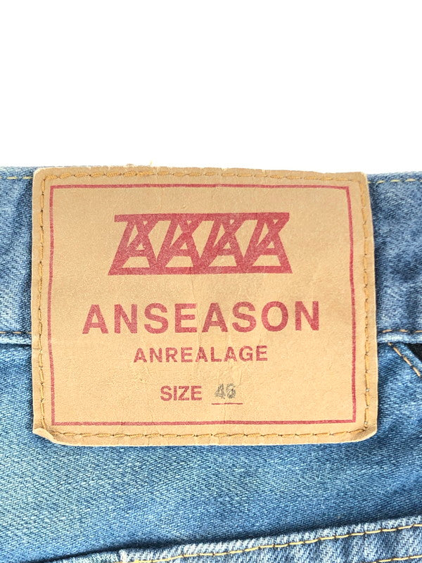 【中古品】【メンズ】 ANREALAGE アンリアレイジ ANSEASON アンシーズン 切り替え ボタンフライ デニムパンツ ボトムス 151-240701-yk-6-tag サイズ：46 カラー：インディゴ 万代Net店