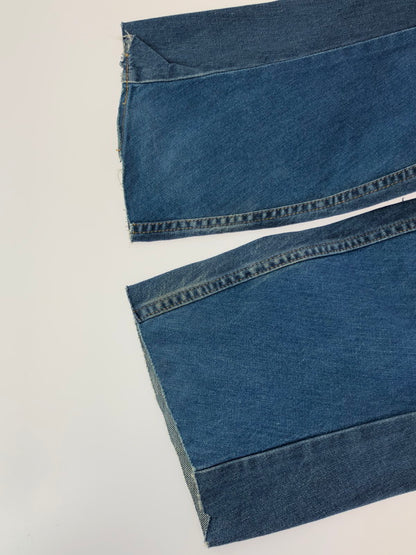 【中古品】【メンズ】 ANREALAGE アンリアレイジ ANSEASON アンシーズン 切り替え ボタンフライ デニムパンツ ボトムス 151-240701-yk-6-tag サイズ：46 カラー：インディゴ 万代Net店