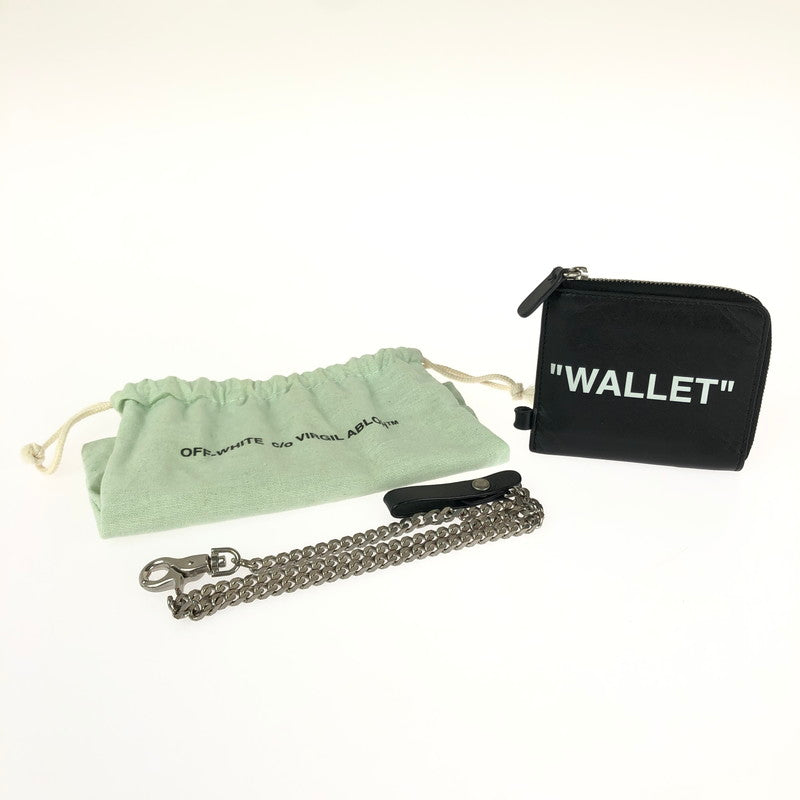 【中古品】【メンズ】  OFF-WHITE VIRGIL ABLOH オフホワイト ヴァージル アブロー QUOTE CHAIN WALLET クォート チェーン ウォレット 財布 200-240701-yk-13-tag カラー：BLACK 万代Net店