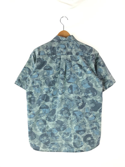 【中古品】【メンズ】 STUSSY ステューシー 90’S OLD 紺タグ USA製 FACE S/S SHIRT 90年代 オールド フェイス ショートスリーブシャツ 総柄 半袖シャツ トップス 142-240702-ki-4-tag サイズ：L カラー：ブルー系 万代Net店