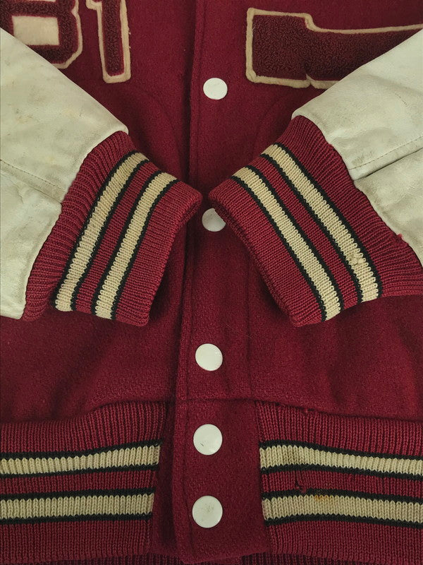 【現状渡し品】【メンズ】  KANDEL 70’s VARSITY JACKET レザー切り替え バーシティジャケット スタジャン アウター 146-240918-hi-08-tag サイズ：38 カラー：レッド 万代Net店