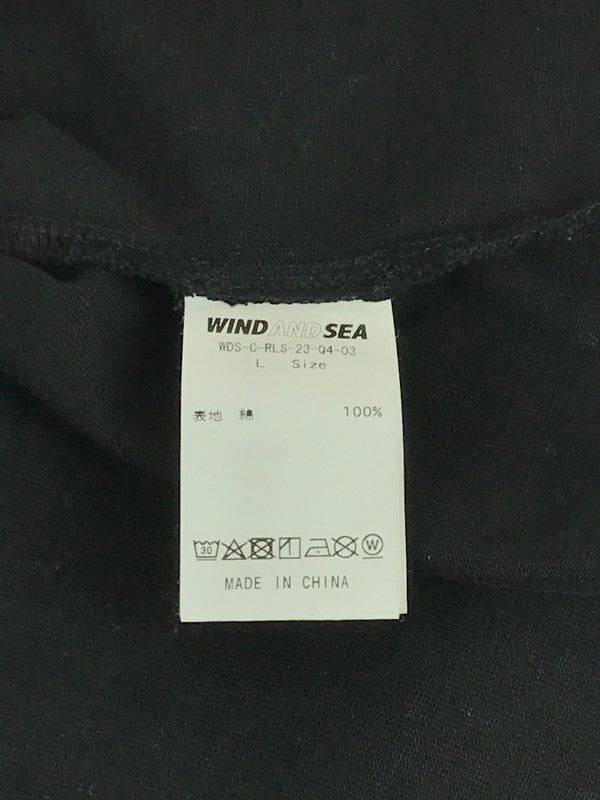 【中古品】【メンズ】  WIND AND SEA ウィンダンシー RON LOUIS LOGO PAINT TEE WDS-C-RLS-23-Q4-03 ロンルイス ロゴ ペイント Tシャツ 半袖 トップス 142-240702-ki-1-tag サイズ：L カラー：ブラック 万代Net店