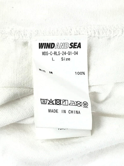 【中古品】【メンズ】  WIND AND SEA ウィンダンシー RON LOUIS ロン・ルイス WDS-C-RLS-24-Q1-04 LOGOPAINTTEE ロゴペイントTシャツ 半袖 トップス 142-240702-SS-10-tag サイズ：L カラー：ホワイト 万代Net店