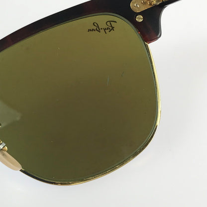 【中古品】【メンズ】 Ray-Ban レイバン CLUBMASTER RB3016 クラブマスター サングラス アイウェア アクセサリー 203-241009-hi-14-tag サイズ：51ロ21 145 カラー：ブラウン/ゴールド 万代Net店