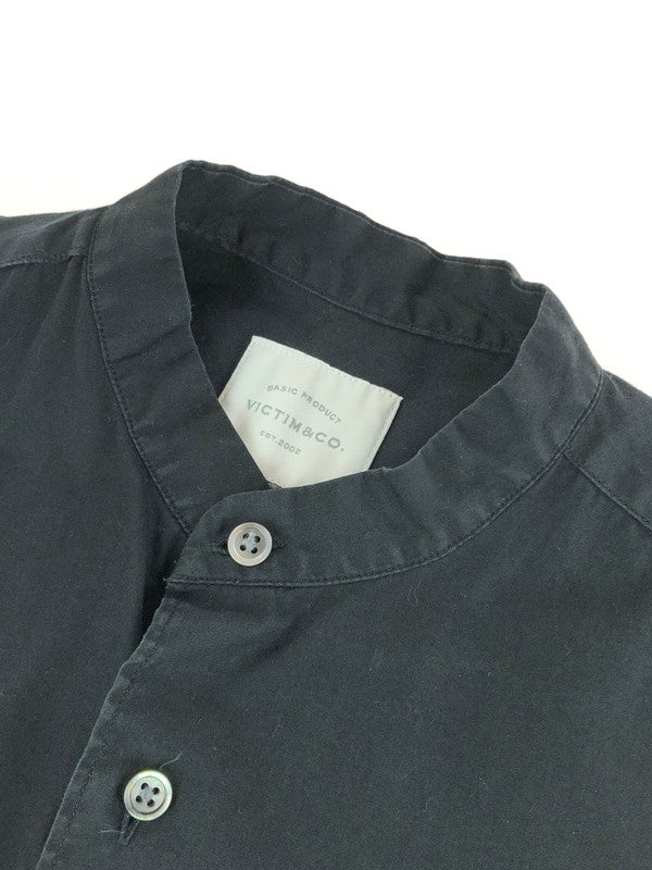 【中古品】【メンズ】 VICTIM ヴィクティム VTM-19-S-008 BAND COLLAR SHIRTS バンドカラーシャツ 長袖シャツ 140-240817-na-1-tag サイズ：ブラック カラー：L 万代Net店