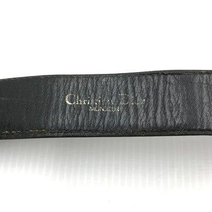 【現状渡し品】【メンズ】 Christian Dior クリスチャンディオール LOGO LEATHER VELT ロゴザーベルト 服飾小物 182-240710-hi-02-tag カラー：ブラック 万代Net店