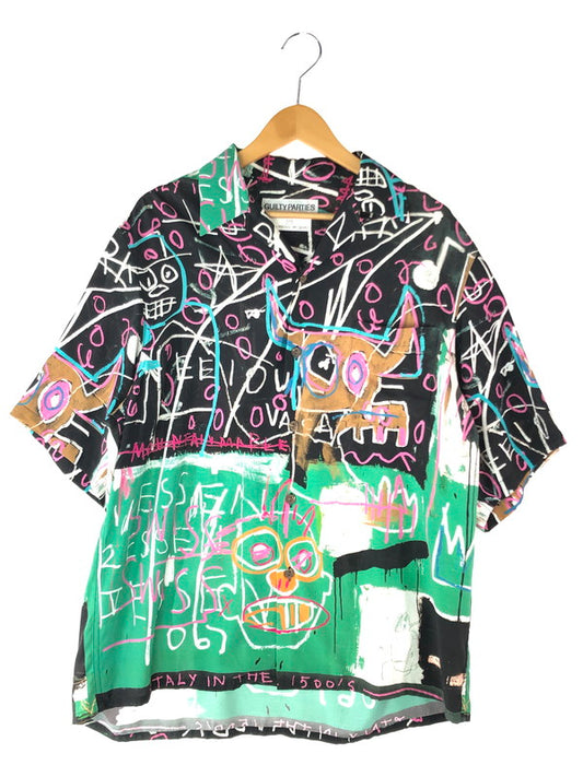 【中古品】【メンズ】 WACKO MARIA ワコマリア  × JEAN-MICHEL BASQUIAT ジャンミシェル バスキア 別注 コラボ 23SS S/S HAWAIIAN SHIRT (TYPE-5) ショートスリーブ ハワイアンシャツ 半袖 トップス 142-240703-mo-1-tag サイズ：M カラー：マルチカラー 万代Net店