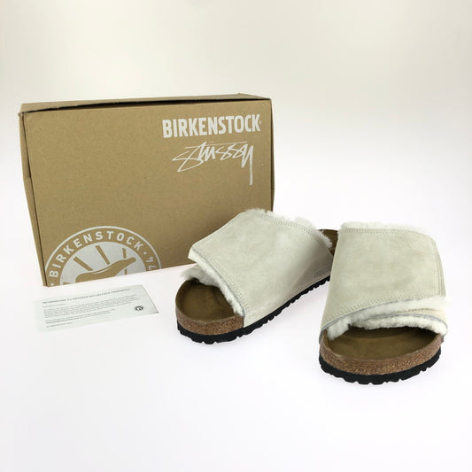 【中古美品】【メンズ】 BIRKENSTOCK ビルケンシュトック × STUSSY ステューシー 1027679 Solana Shearling Slide ソラナ ムートン スライド サンダル 靴 164-240704-SS-9-tag カラー：Bone 万代Net店