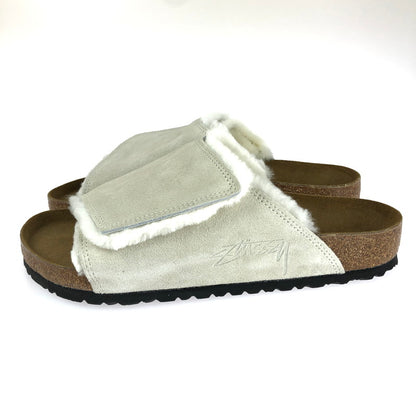 【中古美品】【メンズ】 BIRKENSTOCK ビルケンシュトック × STUSSY ステューシー 1027679 Solana Shearling Slide ソラナ ムートン スライド サンダル 靴 164-240704-SS-9-tag カラー：Bone 万代Net店