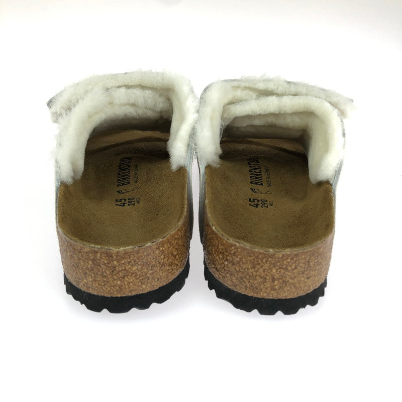 【中古美品】【メンズ】 BIRKENSTOCK ビルケンシュトック × STUSSY ステューシー 1027679 Solana Shearling Slide ソラナ ムートン スライド サンダル 靴 164-240704-SS-9-tag カラー：Bone 万代Net店