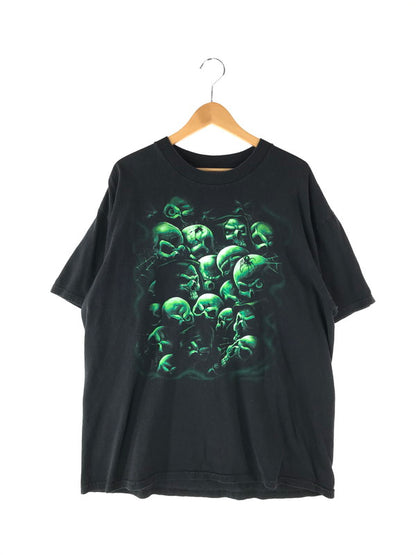 【中古品】【メンズ】  TENNESSEE RIVER テネシーリバー 00S GREEN SKULL PRINT T-SHIRT 00年代 グリーンスカル プリントTシャツ 半袖  146-240706-mo-5-tag サイズ：XL カラー：ブラック 万代Net店