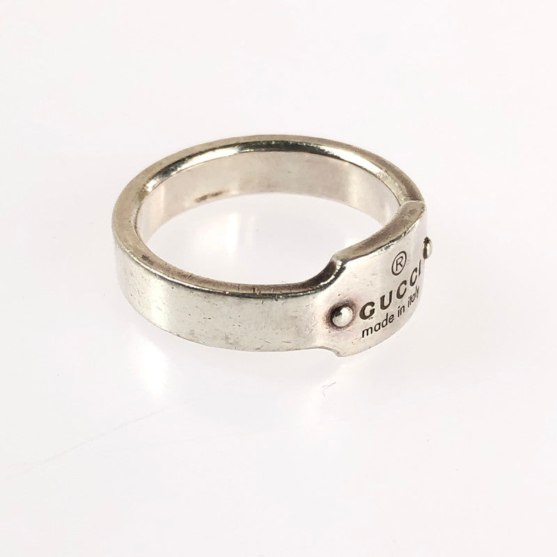 【中古品】【メンズ】 GUCCI グッチ  LOGO LATE SILVER RING ロゴプレート シルバー リング アクセサリー 182-240712-yk-6-tag カラー：シルバー 22号 万代Net店