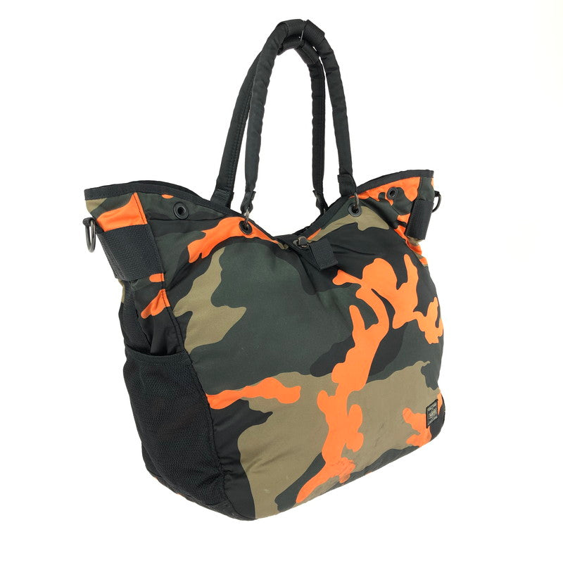 【中古品】【メンズ】 PORTER ポーター 384-08300 PS CAMO 2WAY TOTE BAG 2WAYトートバッグ 鞄 188-240716-SS-3-tag カラー：ウッドランドオレンジ 万代Net店