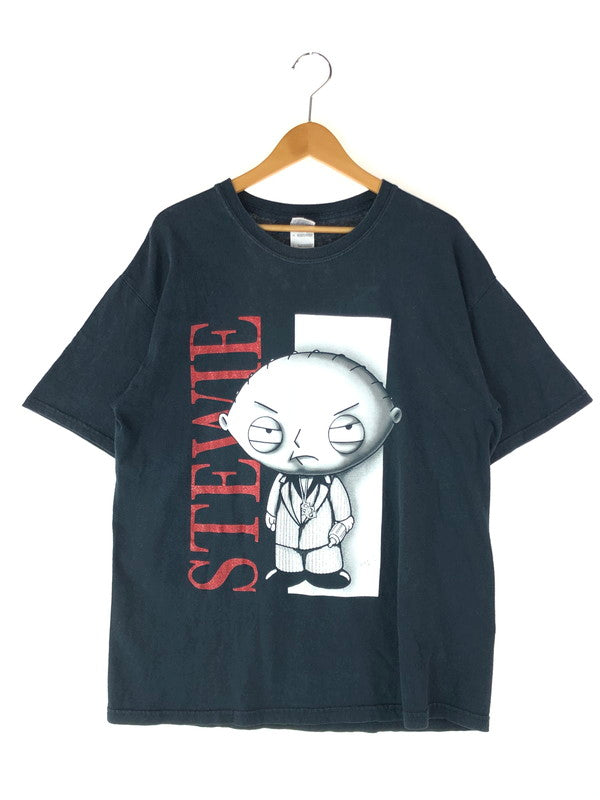 【中古品】【メンズ】  GILDAN ギルダン STEWIE GRIFFIN PRINT TEE ステュ―ウィーグフィン プリントTシャツ 半袖 トップス 146-240710-mo-1-tag サイズ：L カラー：ブラック 万代Net店