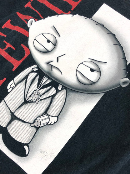 【中古品】【メンズ】  GILDAN ギルダン STEWIE GRIFFIN PRINT TEE ステュ―ウィーグフィン プリントTシャツ 半袖 トップス 146-240710-mo-1-tag サイズ：L カラー：ブラック 万代Net店