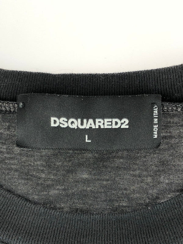 【中古品】【メンズ】 DSQUARED2 ディースクエアード 18SS LOGO PRINT T-SHIRT S74GD0357 ロゴプリントTシャツ 半袖 トップス 141-240710-mo-16-tag サイズ：Ⅼ カラー：ブラック 万代Net店