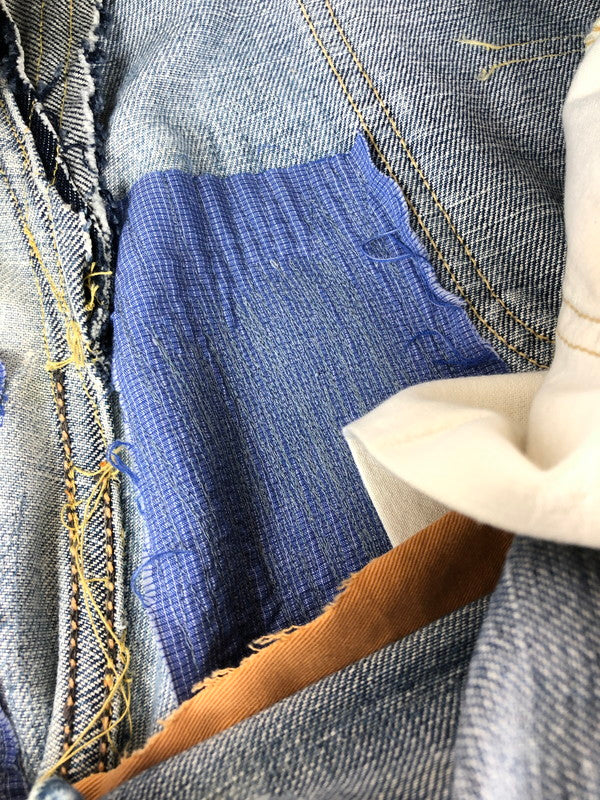 【現状渡し品】【メンズ】 Lee リー 101B 推定60's-70's PATCHWORK REMAKE DENIM PANTS パッチワーク リメイクデニムパンツ ジーンズ 157-240720-hi-8-tag カラー：インディゴ 万代Net店