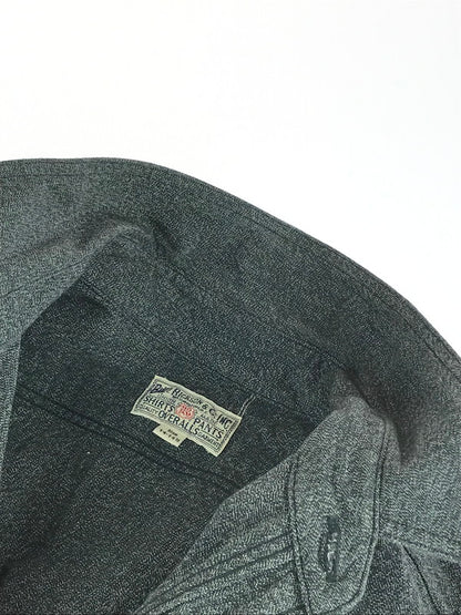 【中古品】【メンズ】  BUZZ RICKSONS BR26082 COTTON COVERT WORK SHIRT コットンコバート ワークシャツ 長袖シャツ 145-240714-hi-07-tag サイズ：14.5 カラー：グレー 万代Net店