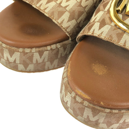 【中古品】【メンズ】 Michael Kors マイケルコース LOGO WEDGE SANDAL ロゴ ウェッジサンダル 靴 167-240720-hi-10-tag サイズ：7.5M(24.5cm) カラー：ブラウン 万代Net店