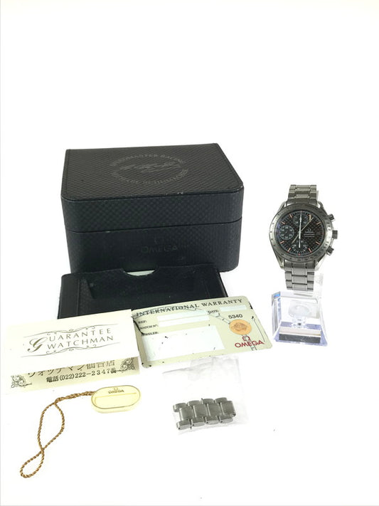 【中古品】【メンズ】 OMEGA オメガ 3519.50 スピードマスター レーシング M.シューマッハ優勝記念 世界11111本限定モデル 自動巻き 腕時計 195-240725-yk-6-tag カラー：シルバー 万代Net店