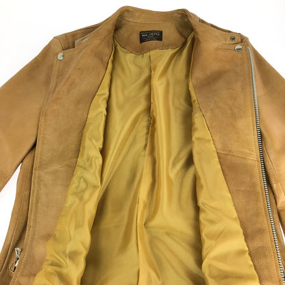 【中古品】【メンズ】 MR.OLIVE ミスターオリーブ 17AW NAKED SHEEP LEATHER SEMI DOUBLE MOTOR RIDERS ネイキッドシープレザー セミダブルモーターライダース アウター 140-240801-SS-8-tag サイズ：M カラー：ブラウン 万代Net店