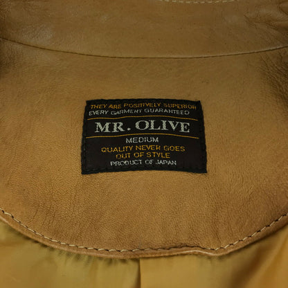 【中古品】【メンズ】 MR.OLIVE ミスターオリーブ 17AW NAKED SHEEP LEATHER SEMI DOUBLE MOTOR RIDERS ネイキッドシープレザー セミダブルモーターライダース アウター 140-240801-SS-8-tag サイズ：M カラー：ブラウン 万代Net店