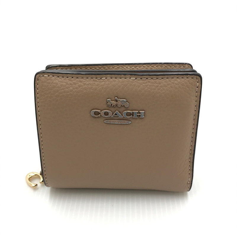 【中古品】【レディース】 COACH コーチ  スナップ ウォレット CC900 コンパクトウォレット 二つ折り財布 181-240806-yk-5-tag カラー：BEIGE 万代Net店