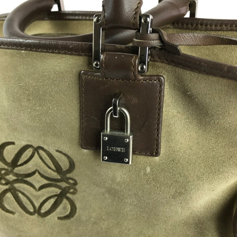 【現状渡し品】【レディース】 LOEWE ロエベ アマソナ28 スウェード ハンドバッグ カバン 180-240809-hi-9-tag カラー：ベージュ 万代Net店