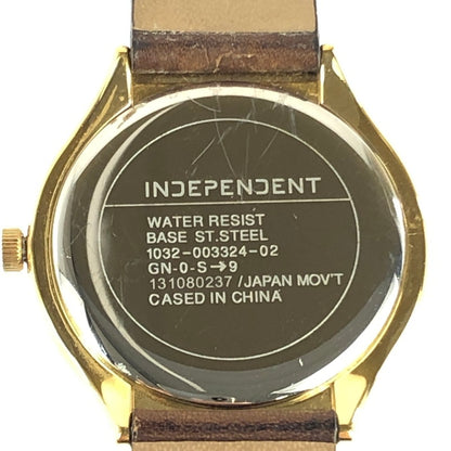 【現状渡し品】【メンズ/レディース】 CITIZEN シチズン INDEPENDENT インディペンデント 1032-003324 クォーツ 腕時計 198-240829-ki-4-tag カラー：ゴールド 万代Net店