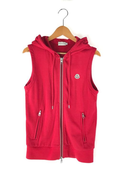 【中古品】【ボーイズ】 MONCLER モンクレール 510918431300 80065 MAGLIA GILET ノースリーブジップパーカー トップス 140-240730-SS-1-tag サイズ：S カラー：RED 万代Net店