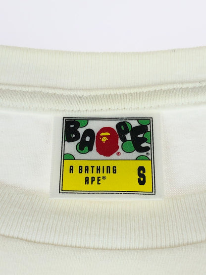 【中古品】【メンズ】 A BATHING APE アベイシングエイプ COLLEGE EMOJI LOGO TEE カレッジ 絵文字 ロゴTシャツ 半袖 トップス 142-240805-mo-5-tag サイズ：S カラー：ホワイト 万代Net店