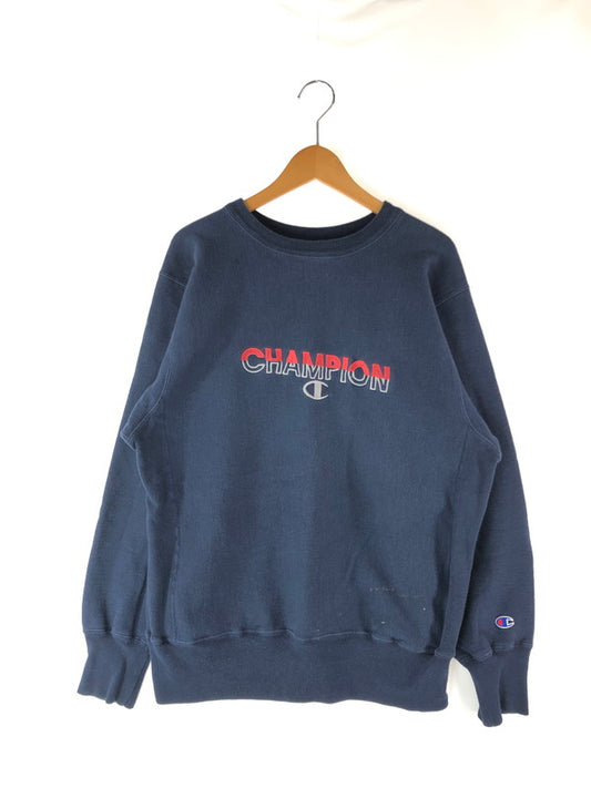 【中古品】【メンズ】 Champion チャンピオン 90’S REVERSE WEAVE SWEAT 90年代後半 リバースウィーブ スウェット 刺繍ロゴ トップス トレーナー 146-240806-mo-7-tag サイズ：Ⅼ カラー：ネイビー 万代Net店