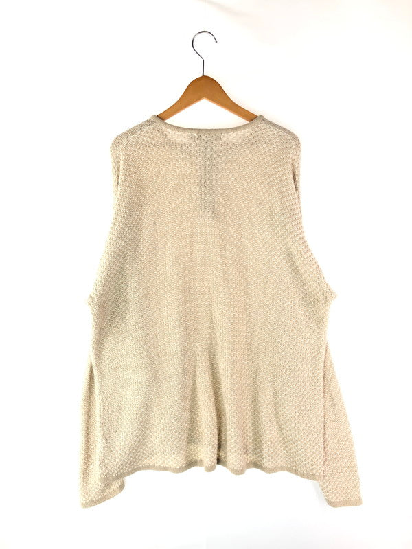 【中古品】【メンズ】 AKA EDDIE BAUER エディーバウアー HENLEY NECK LINEN KNIT ヘンリーネック リネンニット トップス 146-240806-mo-6-tag サイズ：Ⅼ カラー：ベージュ 万代Net店