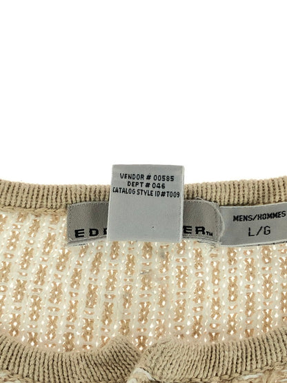 【中古品】【メンズ】  AKA EDDIE BAUER エディーバウアー HENLEY NECK LINEN KNIT ヘンリーネック リネンニット トップス 146-240806-mo-6-tag サイズ：Ⅼ カラー：ベージュ 万代Net店