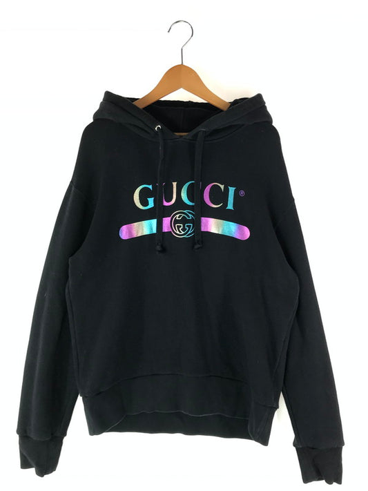 【中古品】【メンズ】 GUCCI グッチ 475374 XJAPA RAINBOW LOGO HOODIE レインボーロゴフーディー パーカー トップス 141-240809-ki-1-tag サイズ：XS カラー：ブラック系 万代Net店