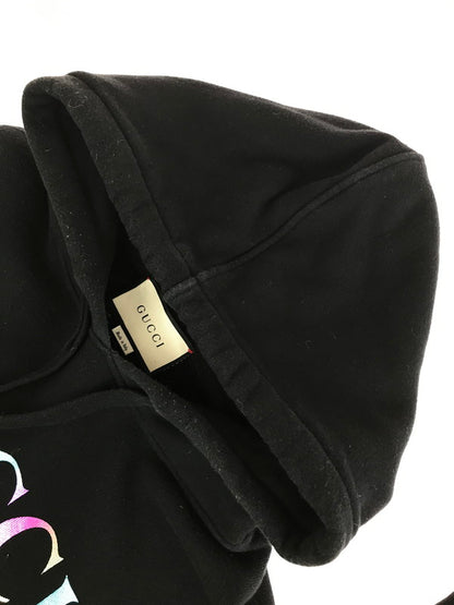 【中古品】【メンズ】 GUCCI グッチ 475374 XJAPA RAINBOW LOGO HOODIE レインボーロゴフーディー パーカー トップス 141-240809-ki-1-tag サイズ：XS カラー：ブラック系 万代Net店