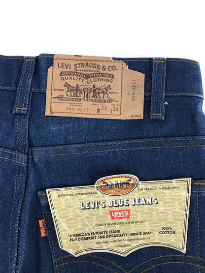 【中古品】【メンズ】 Levi's リーバイス 509-0217 80年代 USA製 ヴィンテージ DEAD STOCK RIGID DENIM JEANS デッドストック リジットデニム フラッシャー付き ボトムス 157-240809-ki-7-tag サイズ：W29 L34 カラー：インディゴ 万代Net店