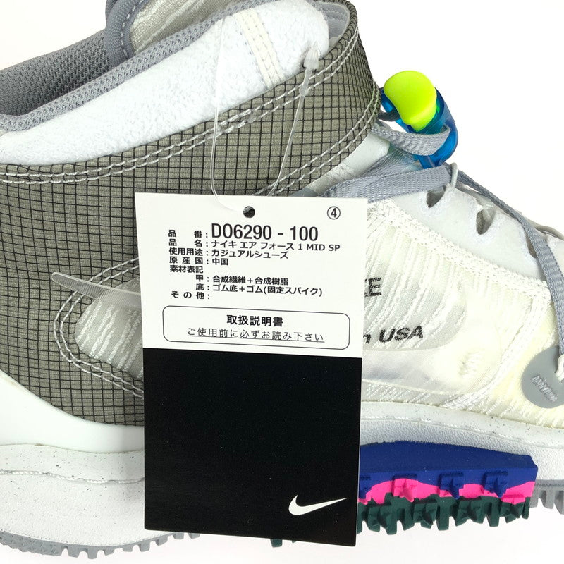 【中古美品】【メンズ】 NIKE ナイキ ×OFF-WHITE オフホワイト DO6290-100 AIR FORCE 1 MID SP WHITE スニーカー 靴 160-240806-SS-4-tag サイズ：28.5ｃｍ カラー：OFF-WHITE"WHITE/CLEAR-WHITE 万代Net店