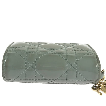 【中古品】【レディース】 Christian Dior クリスチャンディオール LOTUS WALLET S0181OVRB_M41G ロータスウォレット カナージュ パテントカーフスキン エナメル 三つ折り財布 ミディアムウォレット 181-240818-hi-4-tag カラー：ストーングレー 万代Net店