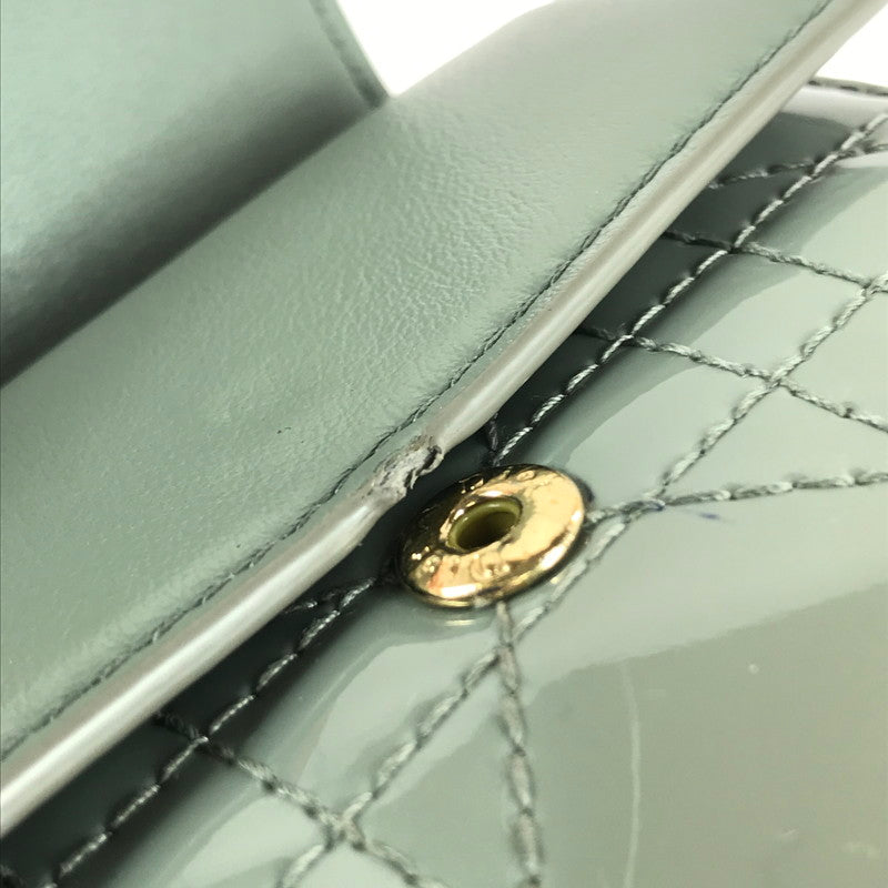 【中古品】【レディース】 Christian Dior クリスチャンディオール LOTUS WALLET S0181OVRB_M41G ロータスウォレット カナージュ パテントカーフスキン エナメル 三つ折り財布 ミディアムウォレット 181-240818-hi-4-tag カラー：ストーングレー 万代Net店