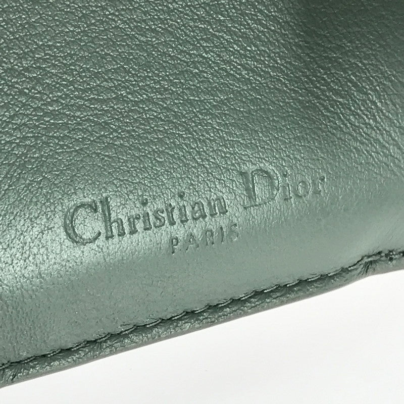【中古品】【レディース】 Christian Dior クリスチャンディオール LOTUS WALLET S0181OVRB_M41G ロータスウォレット カナージュ パテントカーフスキン エナメル 三つ折り財布 ミディアムウォレット 181-240818-hi-4-tag カラー：ストーングレー 万代Net店