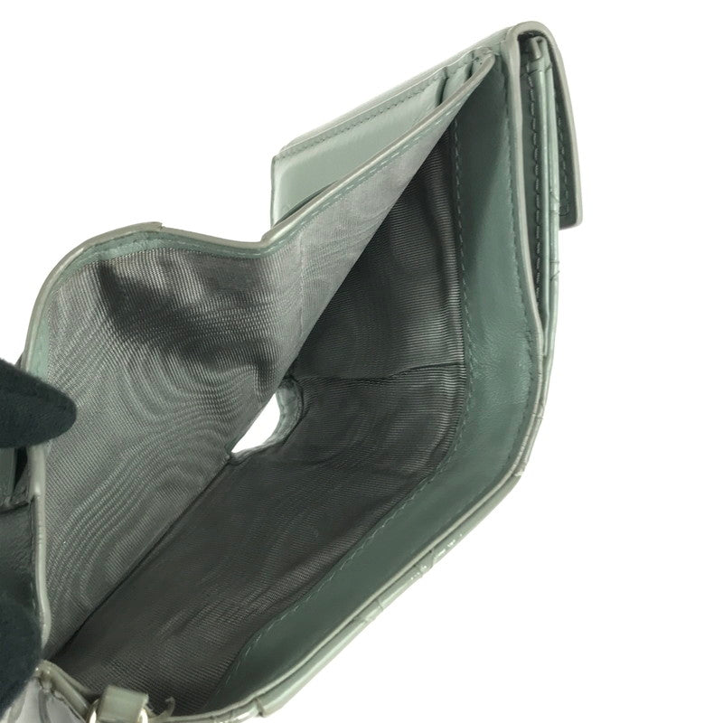 【中古品】【レディース】 Christian Dior クリスチャンディオール LOTUS WALLET S0181OVRB_M41G ロータスウォレット カナージュ パテントカーフスキン エナメル 三つ折り財布 ミディアムウォレット 181-240818-hi-4-tag カラー：ストーングレー 万代Net店