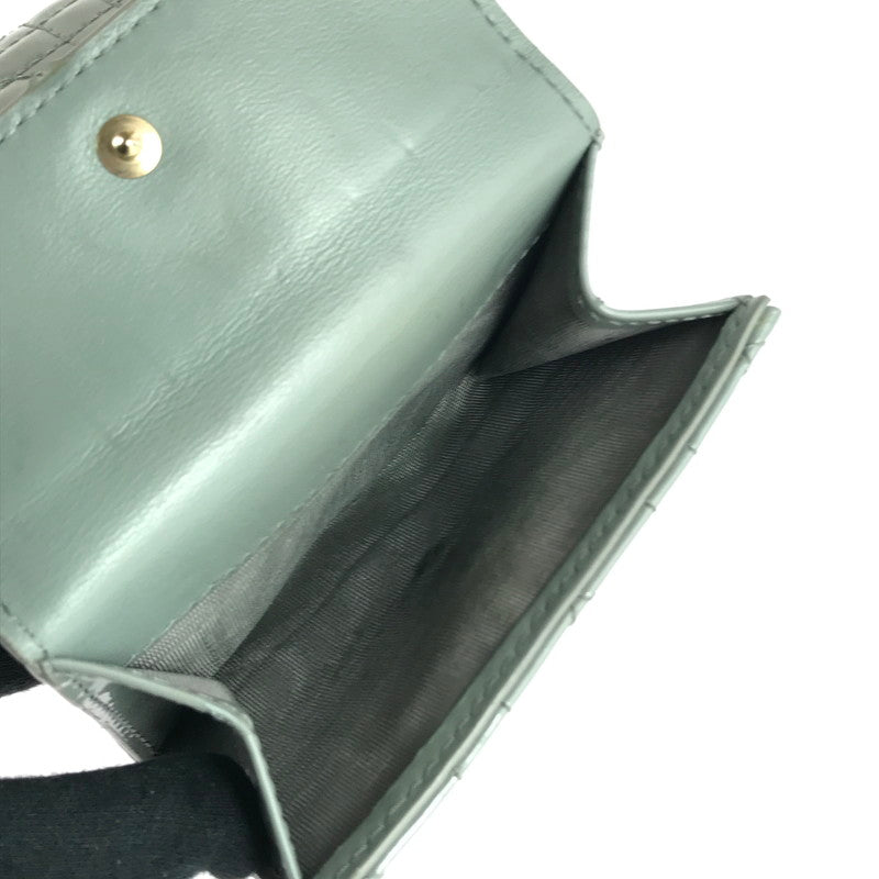 【中古品】【レディース】 Christian Dior クリスチャンディオール LOTUS WALLET S0181OVRB_M41G ロータスウォレット カナージュ パテントカーフスキン エナメル 三つ折り財布 ミディアムウォレット 181-240818-hi-4-tag カラー：ストーングレー 万代Net店