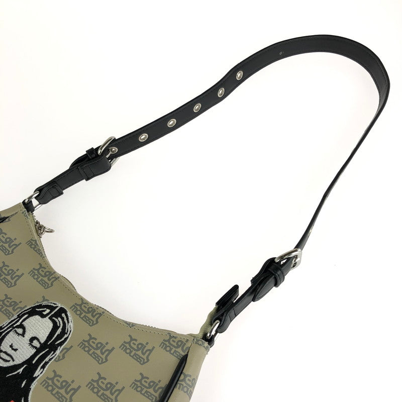 【中古品】【レディース】 X-girl エックスガール × MOUSSY マウジー MONOGRAM HOBO BAG モノグラム ホーボーバッグ ワンショルダーバッグ ハンドバッグ カバン 188-240821-hi-4-tag カラー：ベージュ 万代Net店