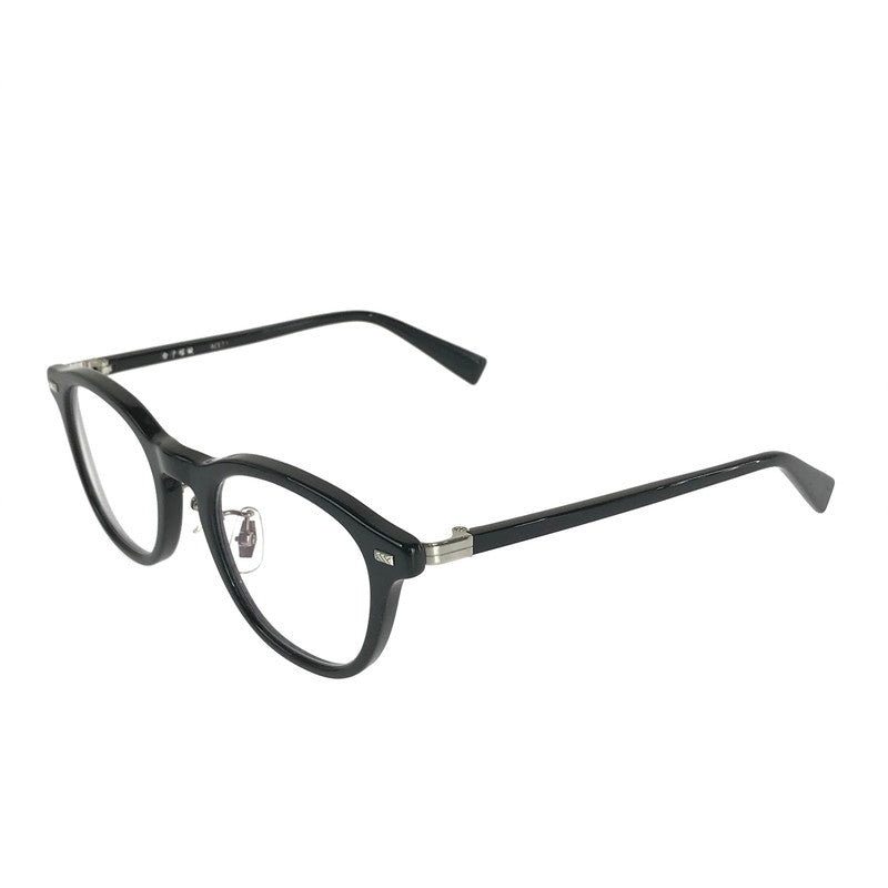 【中古品】【メンズ】  金子眼鏡 KA-16 KANEKO GANKYO ACETATE ウェリントン メガネ アイウェア アクセサリー 203-240818-hi-10-tag サイズ：49ロ22-139 カラー：BLACK 万代Net店