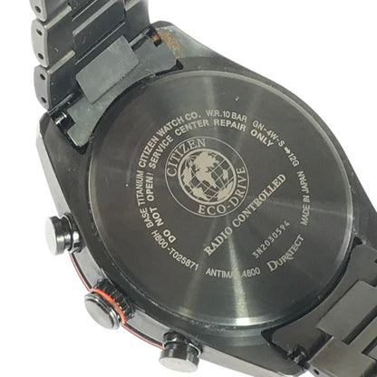 【中古品】【メンズ】 CITIZEN シチズン ATTESA ECO DRIVE H800-T025871 AT8185-62E アテッサ エコドライブ ブラックチタンモデル デイト表示 ソーラー 腕時計 197-240818-hi-8-tag カラー：BLACK 万代Net店